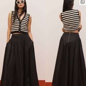 Maeve Elegant Black Maxi Skirt